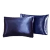 Kuddefodral 2st 51x76cm Satin Silkkudd Emulering Sängkläder Solid kuvertstilskydd täcker kuddar Fall