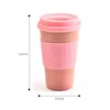 Mugs Eco-friendly Coffee Tea Cup Wheat Straw Travel Water Drink Mug With Silicone Lid Drinking Bottle