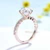 Fedi nuziali Kuololit 2CT Jubilee Cut 14K 585 Rose Gold per donna D VVS Round Bubble Luxury Ring Engagement 230306