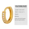 Hoop Earrings FLOLA Small For Women Crystal Round Circle Huggies CZ Pave Minimalist Simple Gold Plated Jewelry Ersv77