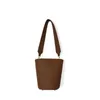 Evening Bags Single Shoulder Bag Texture Retro Wide Strap Cylindrical Bucketb