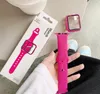 2in1 Apple Watch Band Applewatch6에 대한 간단한 패션 탑 웨이브 밴드 스트랩 및 iwatch 커버 41mm 45mm 42mm 38mm 44mm 원래 watchbands 실리콘 상자와 함께