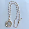 Naszyjniki wiszące Promocja 31 mm naturalny słodkowodna perła San Benito Cross Mother for Women Prezent 230306
