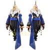 Costumes d'anime en stock Genshin Impact Layla Cosplay Come Blue Gradient Wig Game Oreilles Gants Hat Chattes Uniform Dress Party Girls Women Z0301