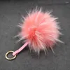 Kedchains Big 15 cm duvet du moelleux ball de fourrure pom pom pom naturel pompom en cuir bracelet keychain kele-chaîne annette pour femmes charme2023