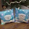 Pillow Attractive Cover Cloth Case Glowing Scene Layout Santa Claus Print Pillowcase