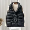 Trench da donna FTLZZ Autunno Inverno Donna Gilet corto caldo Capispalla Casual Colletto alla coreana Cappotto doppiopetto in cotone Lady senza maniche