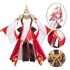 Anime Costumes Genshin Impact Yae Miko Cosplay Come Wig Dress Party Outfit Halloween Comes For Women Carnival Christmas Masquerade Party Z0301