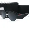 Oval luxury sunglasses for men pilot designer glasses ordinary lunette homme metal frame letter pattern adjustable nose pad oversized sunglasses PJ024C23