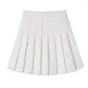 Faldas Falda plisada sobrefalda para mujer en primavera de 2023 Falda de cintura alta y corte en A delgada.