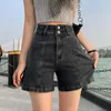 Women's Jeans Women Denim Shorts Solid Vintage Knee-length Spliced Design Fashion Loose Leisure Style Streetwear High Street Cool Teens in