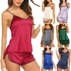 Women's Sleepwear Womens Sexy Lace Sleeveless Pajamas Women's V-Neck Nightwear Suit Tops Pants Pajama Lingerie Underwear