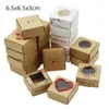 Emballage Cadeau 100 Pcs 65 * 65 * 30mm Papier Faveur De Mariage Boîte-Cadeau Kraft Papier Boîtes D'emballage De Bonbons Xmas Merci Festival Emballage Fournitures 230306