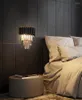 مصابيح الجدار LED SCONCES الإضاءة غرفة المعيشة غرفة المعيشة مصباح كريستال مصباح AC90-260V سرير الجليد الإضاءة الإضاءة