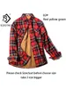 Women's Blouses Shirts Velvet Thick Warm Women's Plaid Shirt Female Long Sleeve Tops M-5XL Winter Fleece Casual Check Blouse Autumn Clothes T77710A 230306