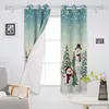 Curtain Christmas Tree Snowman Snowflake Luxury European Curtains For Living Room Festival Window Bedroom Drapes Panels
