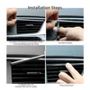 2024 10st/set 20cm Universal Car Air Conditioner Outlet Decorative U Shape Molding Trim Strips Decor Car Styling Accessories