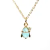 Pendentif Colliers À La Mode Incrusté Zircon Mignon Mini Bleu Opale Fusée Navire Charmes Vaisseau Spatial Avion Collier Pour Femmes Fille Ras Du Cou Bijoux Cadeau