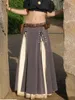Jupes Vintage femmes mode à lacets longueur de plancher romantique Maxi multicolore grande taille rétro élégant femme jupe