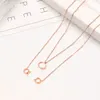 Luxury Necklace Designer Jewelry Chain Chains Link Jewellery Double Layer Pendant Long Pendants Women rostfritt stål Alla hjärtans dag 9U56