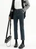 Dżinsy damskie Zhisilao zimowe jeansy wysokiej talii Kobiety gęste ciepłe rozciąganie chudy ołówek żeńskie proste zwykłe czarne spodnie 230306