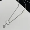 Solitaire Circle Combination Pendant Necklaces Women Silver Disc Dangle Necklaces Larger Adjustable Neck Jewelry for Lady