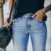 Pantalon en jean déchiré pour femmes, extensible, mode bleu, taille haute, Streetwear, Vintage, décontracté, Slim Fit, maman, 230306