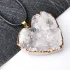 Anhänger Halsketten Liebe Herz Geode Kristall Halskette Weißer Naturstein Schmuck Für Valentinstag GeschenkeAnhänger