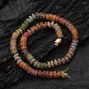 Kedjor 8mm Colorful Circle Zircon Chain Bling Iced Out Brass Necklace Fashion Hip Hop Jewelry BN104