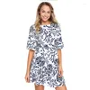 Abiti per feste Byuan Donne Dress Estate 2023 Floral Stampa Welband Bruffer Short Short Lady