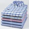 Casual shirts voor heren s ~ 7xl katoenen shirts voor mannen korte mouw zomer plus size geruit shirt gestreepte man mannelijk shirt bedrijf casual wit reguliere fit 230303