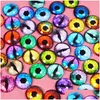 Spacers 8Mm Many Colors For Choice In Paris Dragon Eyes Round Glass Cabochon Flatback Po Cameo Pendant 50Pcs/Lot K05056 1654 Q2 Drop Dhkbb