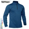 남자 티셔츠 Tacvasen Springfall Thermal Sports 스웨터 남자 14 개의 지퍼 탑 통기 가능한 체육관 러닝 티셔츠 풀버 남성 활동복 230303