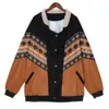 Jackets femininos Mulheres Vintage Cotton Jackets Coats Autumn Moda Roupos de moda Prinha