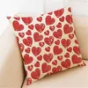 Poduszka walentynkowa okładka serca bawełniany lniany dekoracje do domu na sofę krzesło 45 cm na zawsze kochaj para kochanka prezent