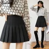 Skirts Black High Waist Pleated Skirt Gray Cute Sweet Girl A-Line 2023 Student Summer Spring Khaki Casual JK Mini S-XL