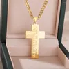 Pendant Necklaces Stainless Steel Cross For Women Men Goth Christian Pendants Choker Chain Necklace Vintage Religious Jewelry Gift