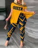2023 Womens Tracksuits Irregular Short Sleeved One Off Shoulder Tops And Leggings Matching Set Fashion Pants Outfits