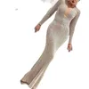 Party Dresses Autumn 2023 New Women's Dress Sexy Splash Gold Long Sleeve Tug Prom Evening Dress T230303