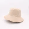 Femmes lavable coton large bord frangé disquette poisson chapeau blanc personnalisé seau chapeau df072