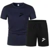 Новые летние мужские спортивные костюмы модная спортивная одежда пробежающая футболка для рубашки уличная пляжная шорты