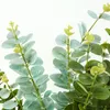 Fleurs décoratives feuilles d'eucalyptus artificielles longue branche feuille verte en plastique pour la décoration de mariage à la maison fausses plantes Faux feuillage