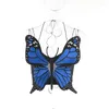 Women's Tanks Woman Spaghetti Straps Crop Vest Butterfly Embroidery Backless Bandage Tank S-L 2Color QY215972023