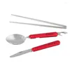 Dinnerware Defina 3pcs de piquenique ao ar livre talheres portáteis de talheres de camping portátil Knives de aço inoxidável Dinnerspoons dobra