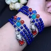 Strand Lapis Lazuli For Women 4.5mm Multi Bracelet Brave Troops Pendant Healing Gift