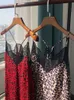 Kvinnors tankar Cami Vest Leopard Print Lace Summer Sexy Strap Top 230306