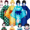 Anime kostymer säsong 2 anime demon slayers kimetsu no yaiba cosplay come inosuke hashibira zenitsu tanjirou kimono halloween kläder z0301