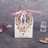 Emballage cadeau 50/100 pièces boîtes d'emballage de cadeau de mariage arc romantique évider sacs de bonbons pour la fête de mariage cadeaux de la Saint-Valentin boîtes d'emballage 230306