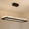Hängslampor Simple LED -ljus för matsal Kök armatur 120 100 cm svartvit taklampa som hänger 110V 220V