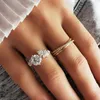 Pierścienie klastra s925 srebrny pierścionek moda moda cround cut Symulacja Diamond Wedding Wedding zaręczynowy prezent rocznicowy